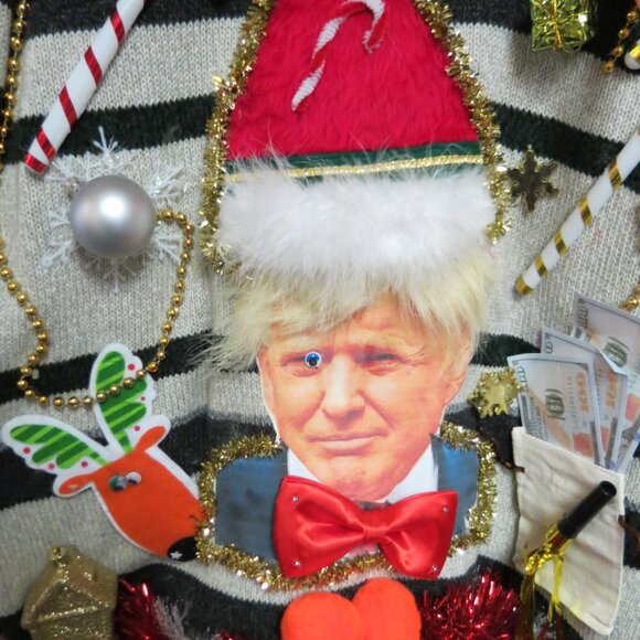 Trump Ugly Christmas Sweater Mens size Large, Funny - Picture 4 of 10